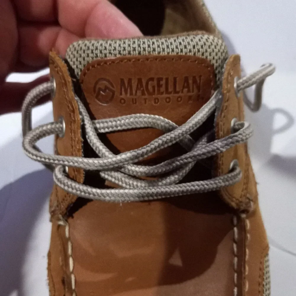 Magellan Outdoors Laguna Madre Tan Leather Boat Shoes Comfort